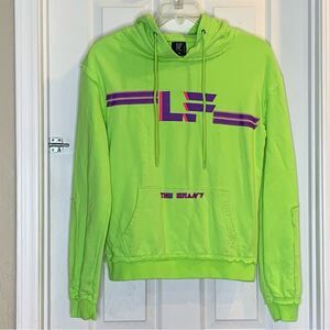 LF The Brand Line Green Hoodie Raw Seam Size Medium